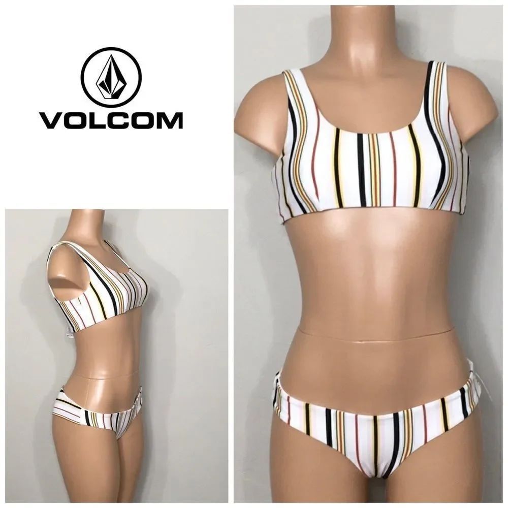 New Volcom stripe bikini. S/M